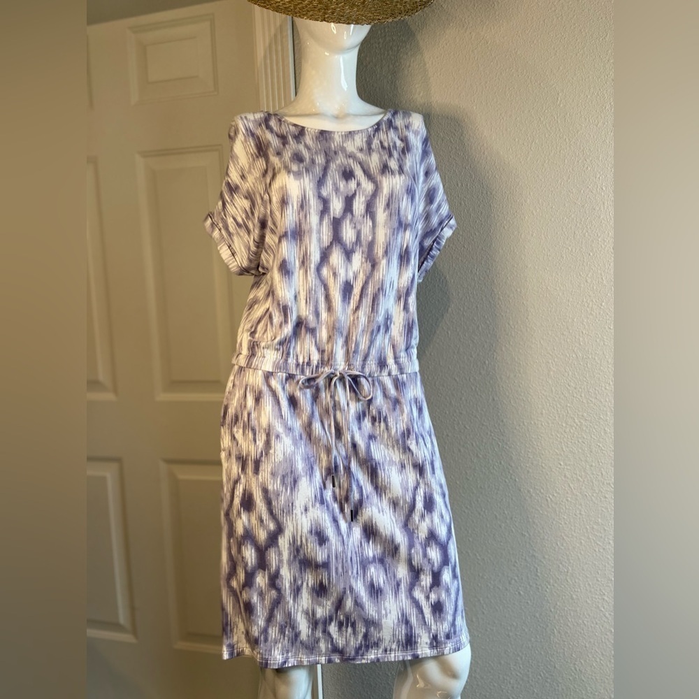 Hilary Radley~Comfortable Pull-On~Rolled Short Sleeve~Waist Tie Dress~Size M/M